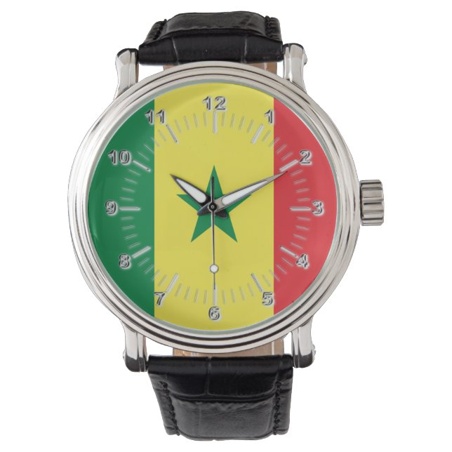 Senegal flagga armbandsur (Framsida)