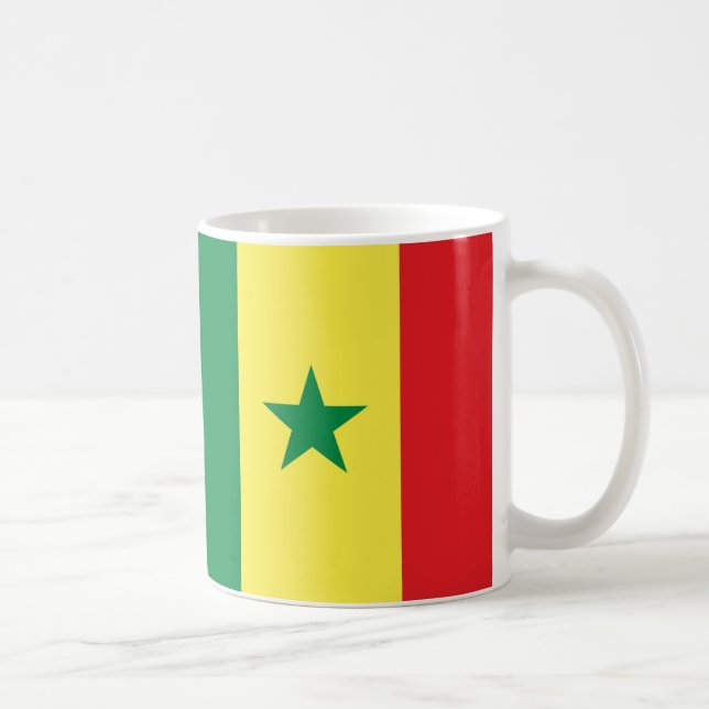 Senegal Flagga Ceramic Coffee Mugg (Höger)