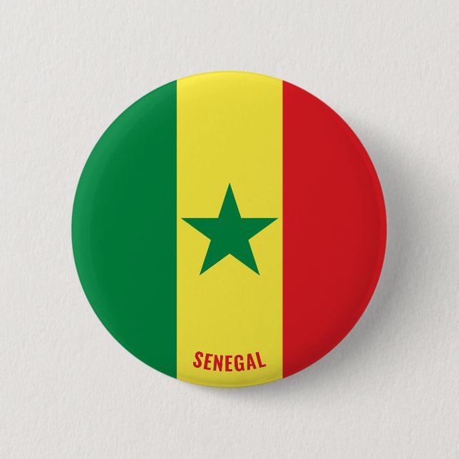 Senegal Flagga Charming Patriotic Knapp (Framsida)