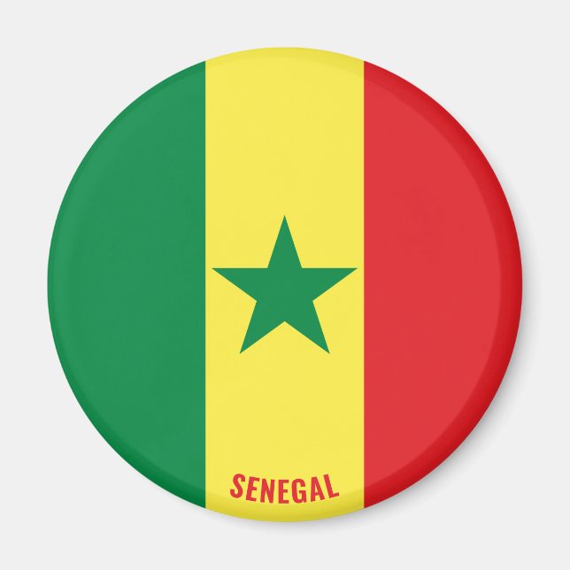 Senegal Flagga Charming Patriotic Magnet (Framsidan)