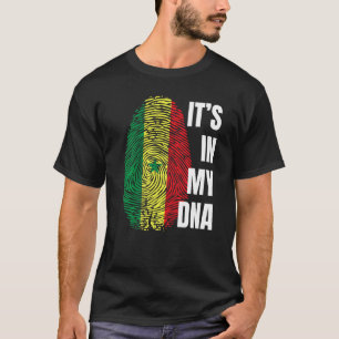 Senegal Flagga Dna Fingerprint Black History Månad T Shirt