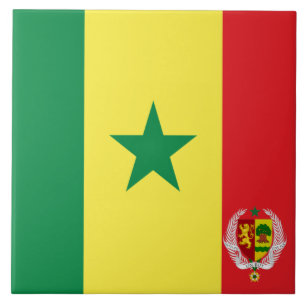 Senegal flagga-emblem kakelplatta