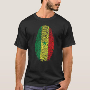 Senegal Flagga Fingerprint är i min DNA för Sene T Shirt
