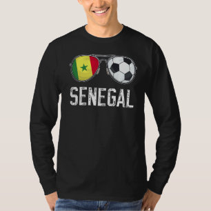 Senegal Flagga & Football Sunglass Senegalese Fläk T Shirt