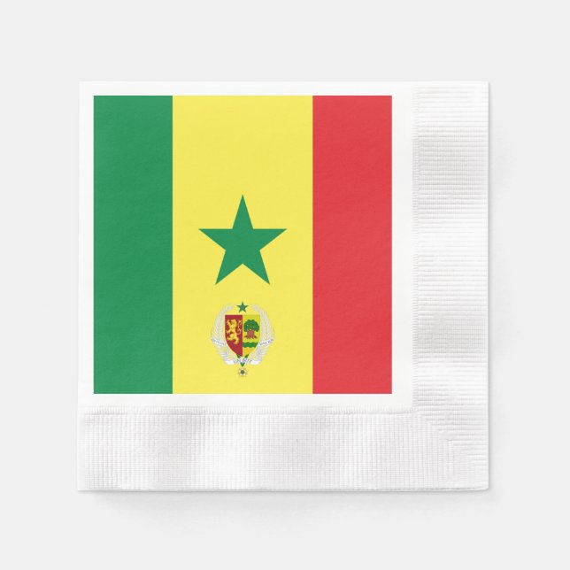 Senegal flagga-jackande av arm pappersservett (Framsidan)