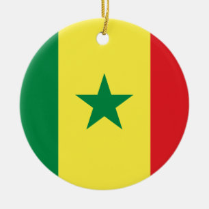 Senegal Flagga Julgransprydnad Keramik