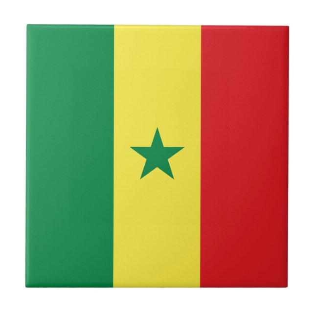 Senegal flagga kakelplatta (Framsidan)