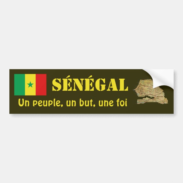 Senegal flagga + Kartabildekal Bildekal (Framsidan)