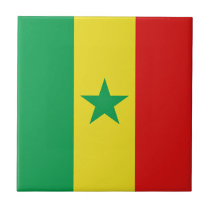 Senegal Flagga Keramisk Platta Kakelplatta