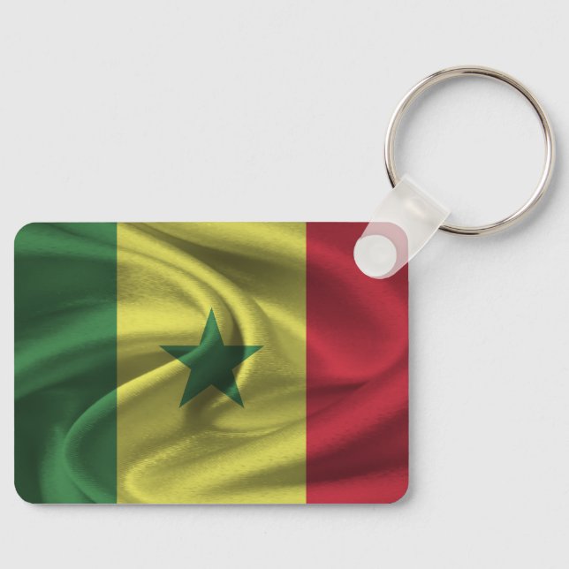Senegal Flagga Keychain Nyckelring (Framsida)