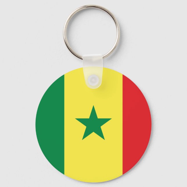 Senegal Flagga Keychain Nyckelring (Framsida)