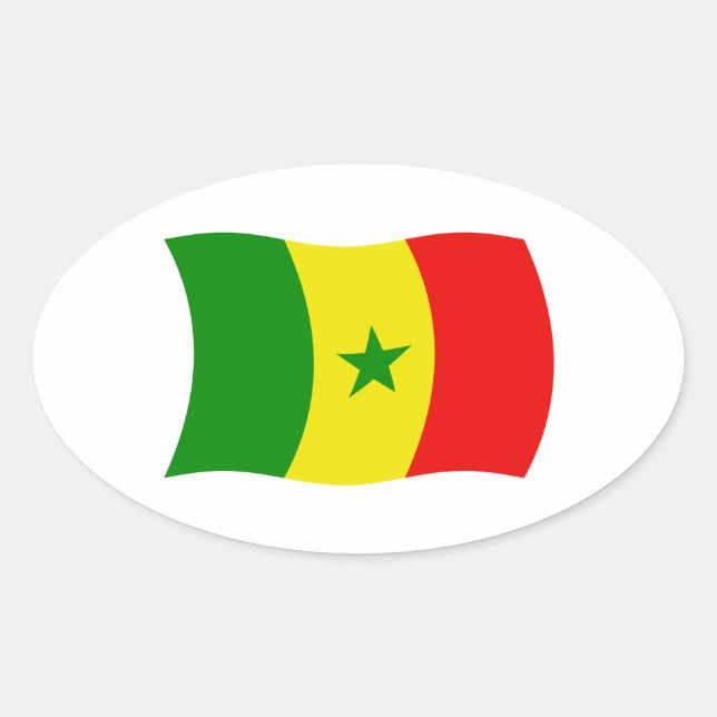 Senegal Flagga Klistermärke (Framsida)