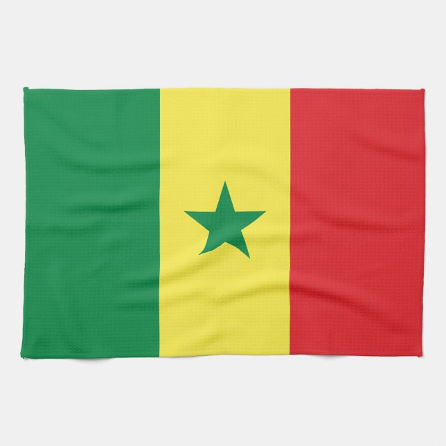 Senegal flagga kökshandduk (Horisontell)