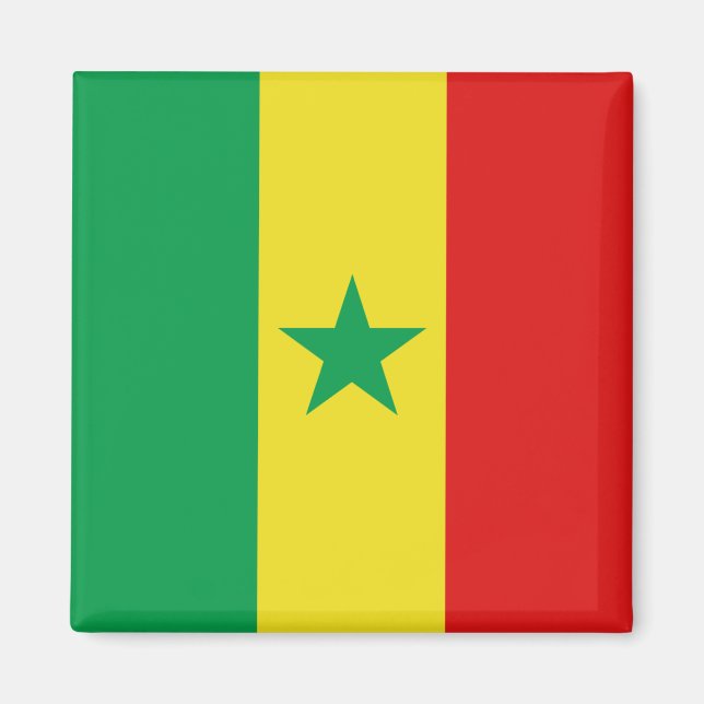 Senegal Flagga Magnet (Framsidan)