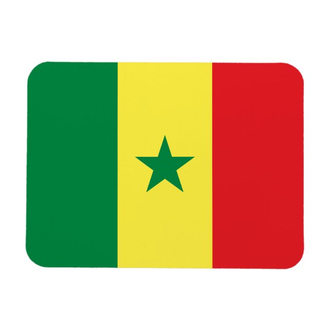 Senegal flagga magnet (Horisontell)