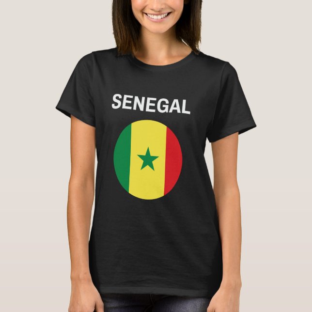 Senegal Flagga Modern T Shirt (Framsida)