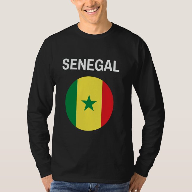 Senegal Flagga Modern T Shirt (Framsida)