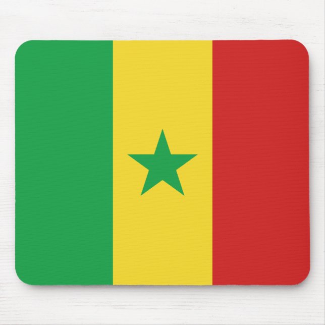 Senegal Flagga Mousepad Musmatta (Framsidan)