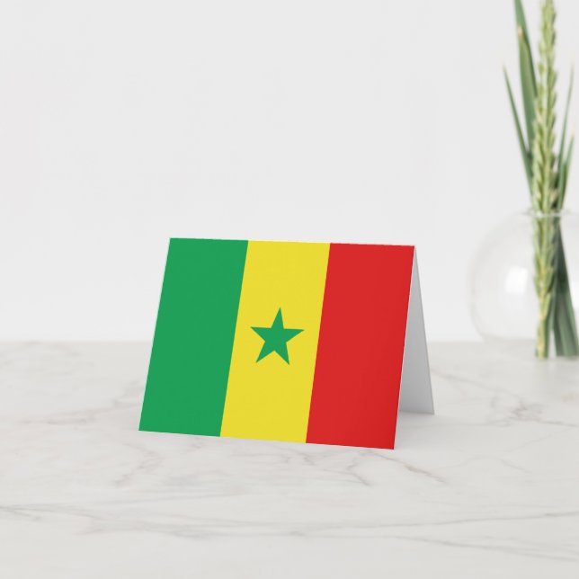 Senegal Flagga Notekort Kort (Framsida)