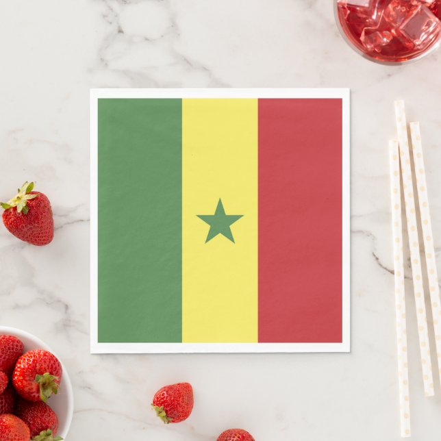 Senegal flagga pappersservett (Insitu)