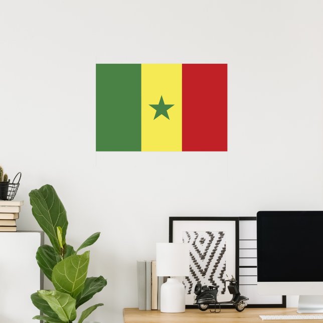 Senegal flagga poster (Hemmakontoret)