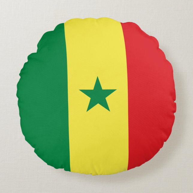 Senegal flagga rund kudde (Framsidan)
