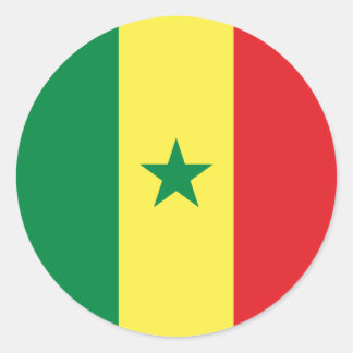 Senegal Flagga Runt Klistermärke