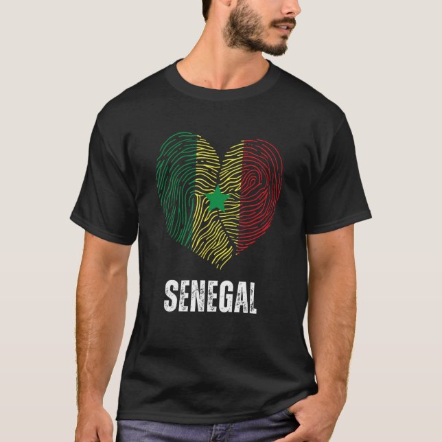 Senegal Flagga Senegalese Flagga Senegal DNA Seneg T Shirt (Framsida)