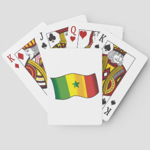 Senegal Flagga Senegalesisk Stolthet Grön Gul Röd Casinokort