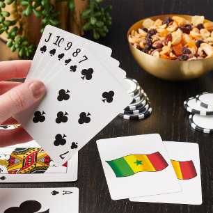 Senegal Flagga Senegalesisk Stolthet Grön Gul Röd Casinokort