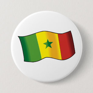 Senegal Flagga Senegalesisk Stolthet Grön Gul Röd Knapp