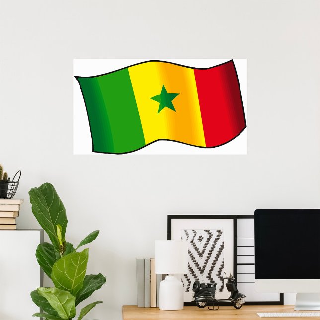 Senegal Flagga Senegalesisk Stolthet Grön Gul Röd Poster (Skapare uppladdad)