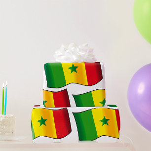 Senegal Flagga Senegalesisk Stolthet Grön Gul Röd Presentpapper