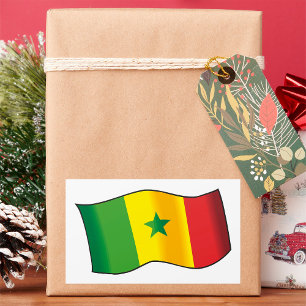Senegal Flagga Senegalesisk Stolthet Grön Gul Röd Rektangulärt Klistermärke