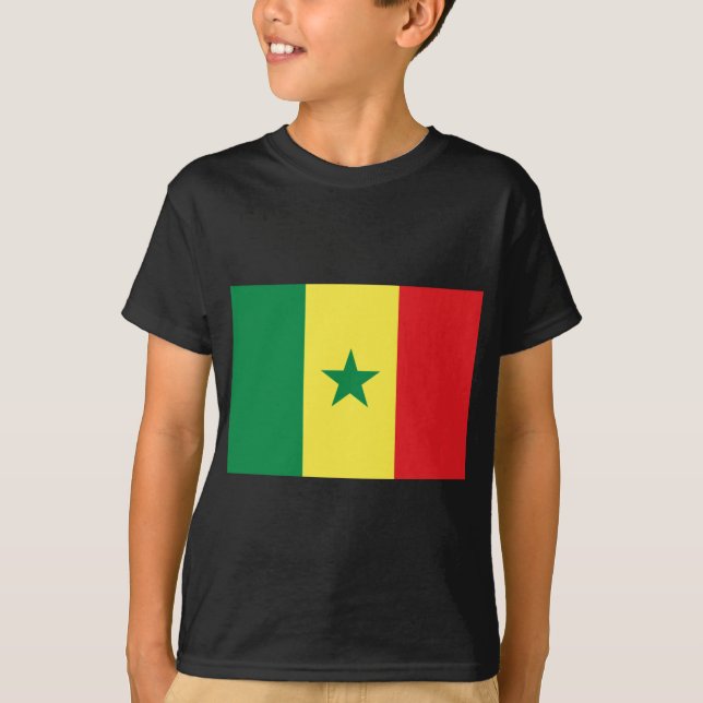 Senegal Flagga T Shirt (Framsida)