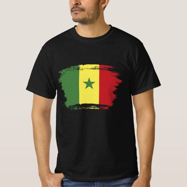 Senegal flagga t shirt (Framsida)