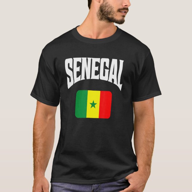 Senegal Flagga T Shirt (Framsida)