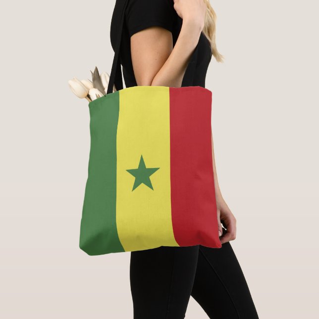 Senegal flagga tygkasse (Närbild)