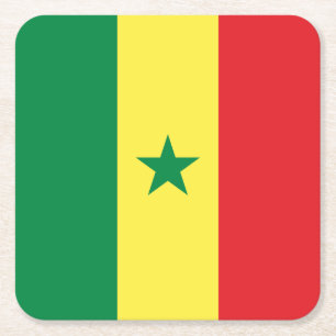 Senegal flagga underlägg papper kvadrat