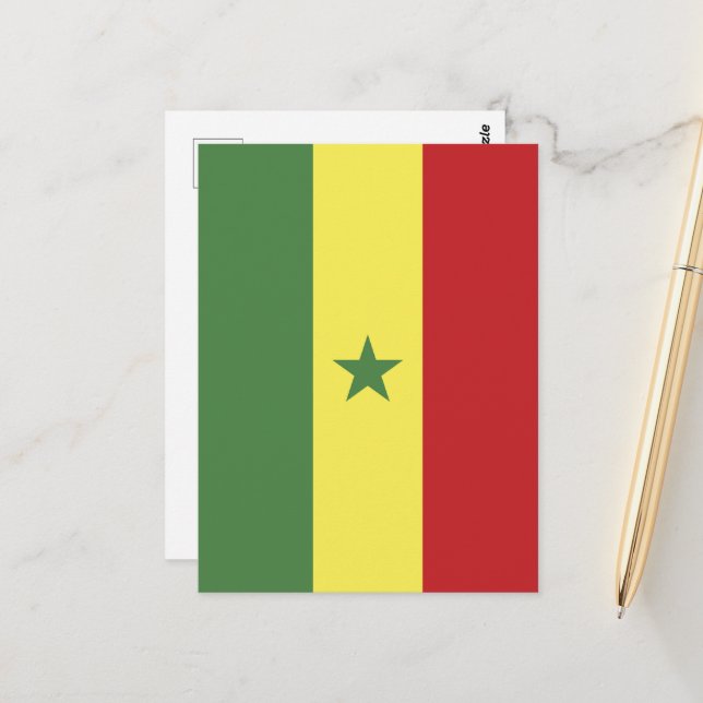 Senegal flagga vykort (Fram/Back In Situ)
