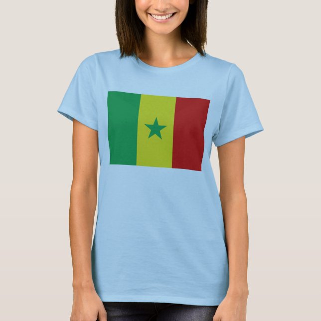 Senegal Flagga x Karta T-Shirt (Framsida)