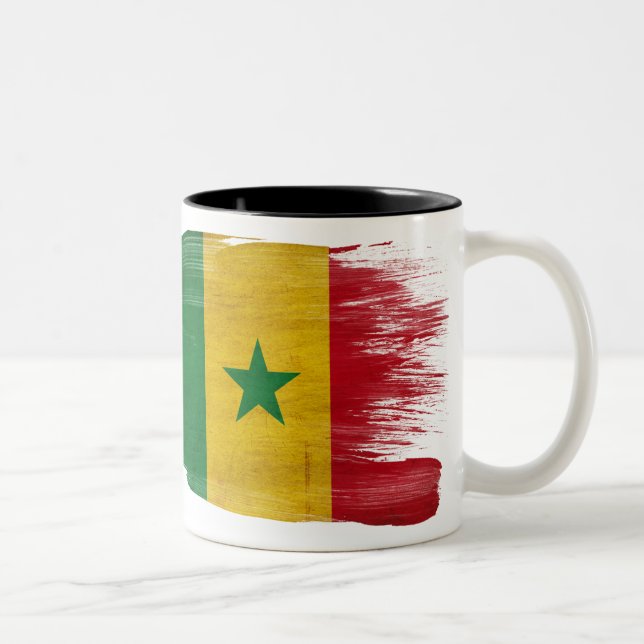 Senegal flaggamugg Två-Tonad mugg (Höger)
