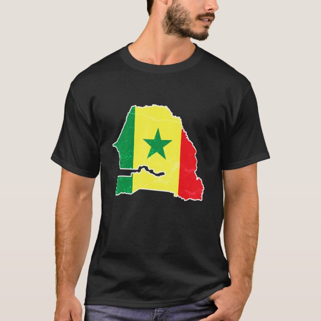 Senegal Football Supporter Visitor Senegalese Socc T Shirt (Framsida)