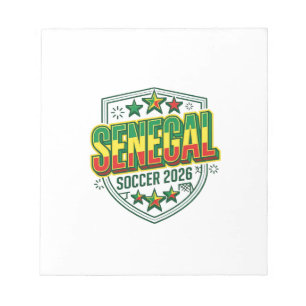 Senegal Fotboll 2026 Fotboll Fet Land Typografi Anteckningsblock