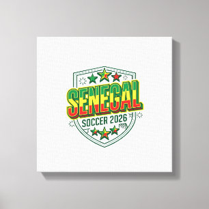 Senegal Fotboll 2026 Fotboll Fet Land Typografi Canvastryck