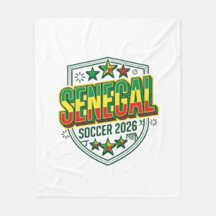 Senegal Fotboll 2026 Fotboll Fet Land Typografi Fleecefilt