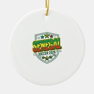 Senegal Fotboll 2026 Fotboll Fet Land Typografi Julgransprydnad Keramik