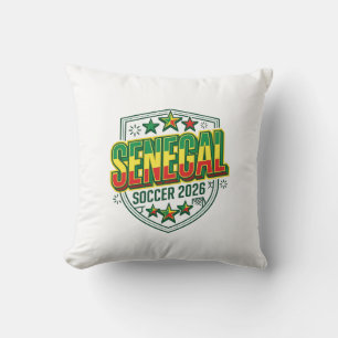 Senegal Fotboll 2026 Fotboll Fet Land Typografi Kudde