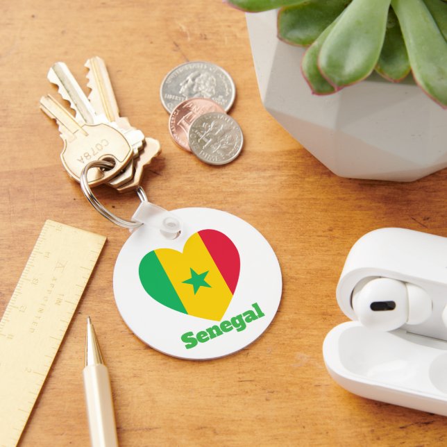 Senegal Heart Flagga Nyckelring (Skrivbord)