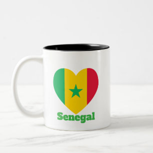 Senegal Heart Flagga Två-Tonad Mugg
